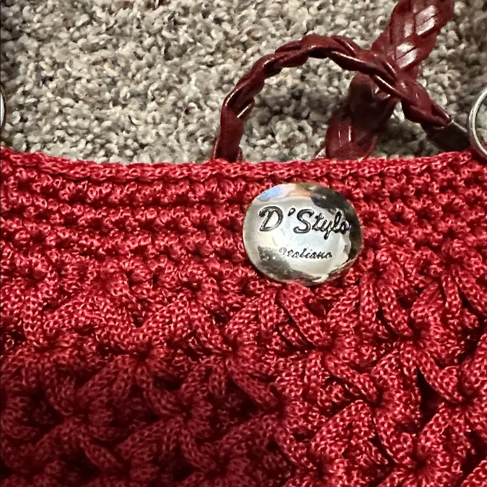 Calidad Sport D’Stylo Italian Vintage Red Macrame Purse